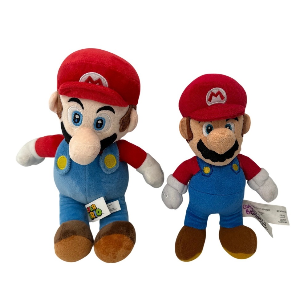 Nintendo Super Mario Plush Toy Lot Jakks Pacific Good Stuff 9-11 inch Red Blue
